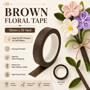 Brown Floral Tape – 12 MM × 10 Yard