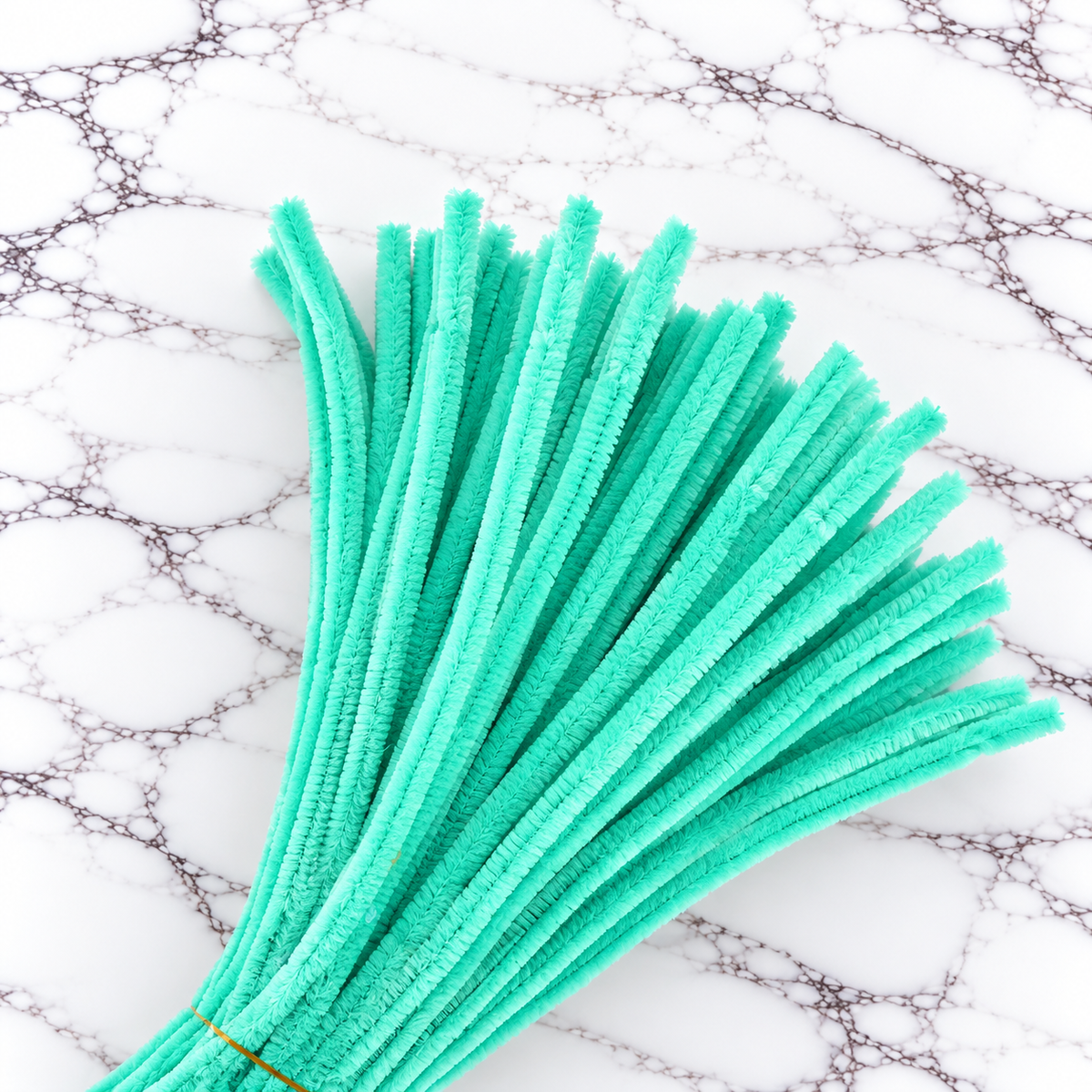 Sea Green Chenille Pipe Cleaners 10MM – Pack of 100 Pcs