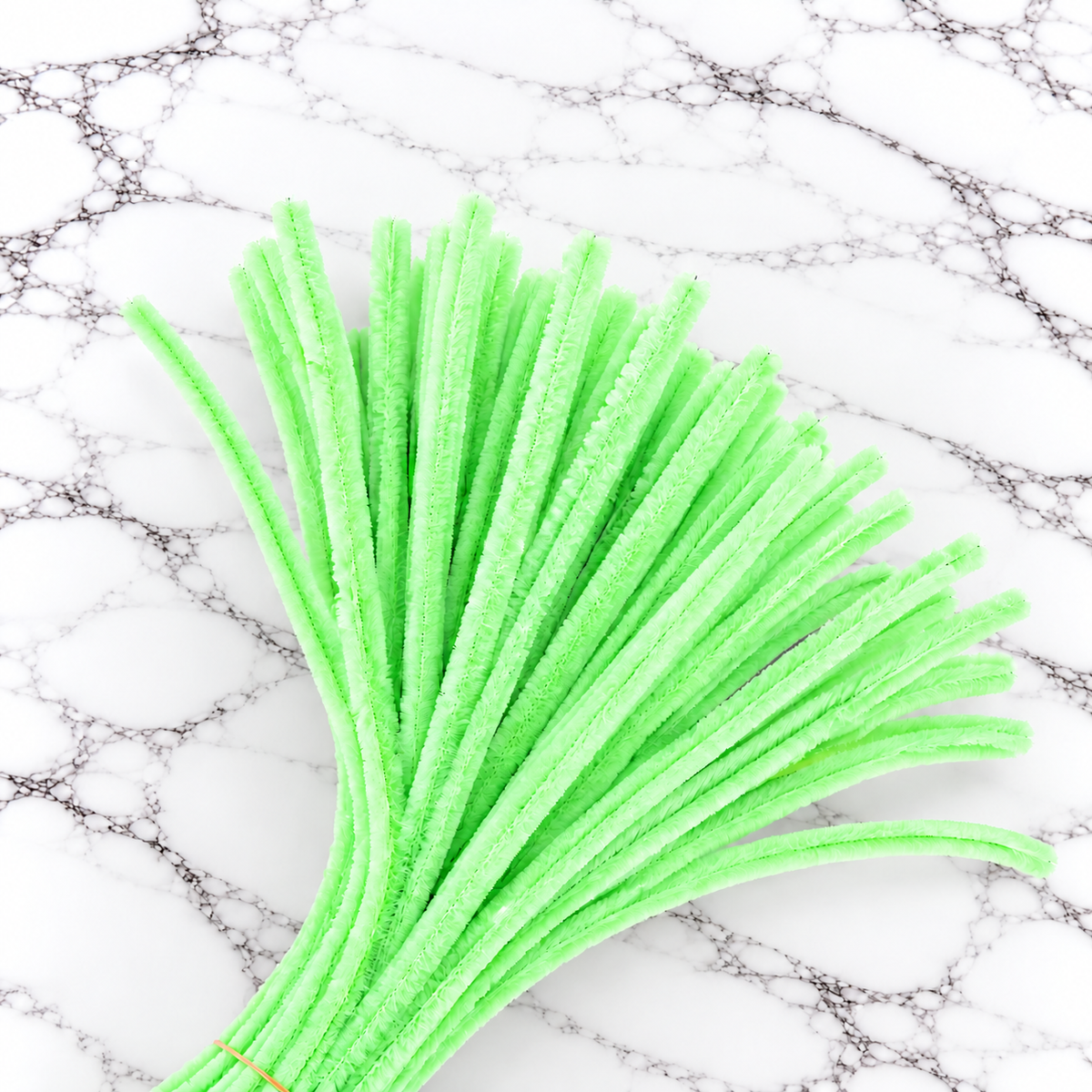 Lime Green Chenille Pipe Cleaners 10MM – Pack of 100 Pcs