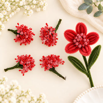 Scarlet Red Ind Polons Stamens for DIY Flower Making