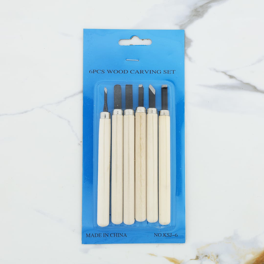 6-piece Precision Wood, Soap & Clay Carving Chisel Set With Wooden Handles