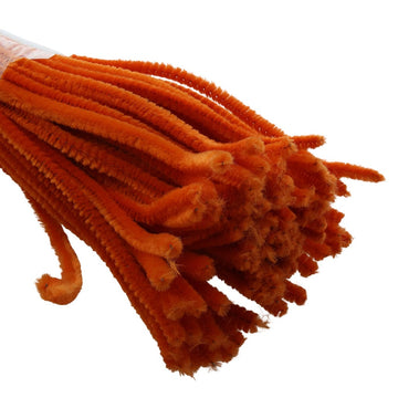 Crafteria Dark Orange Pipe Cleaner Regular Colour (100Pcs/Pack)