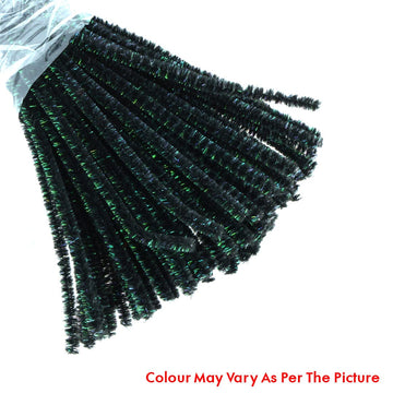 Crafteria Black Shimmer Pipe Cleaner (100Pcs Approx.)