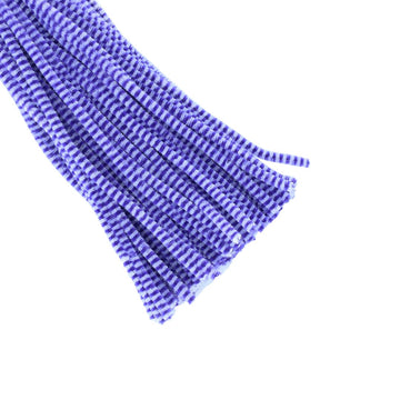 Crafteria White & Mauve Chenille Stripe Pipe Cleaners