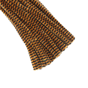 Crafteria G.Yellow & D.Brown Chenille Stripe Pipe Cleaners