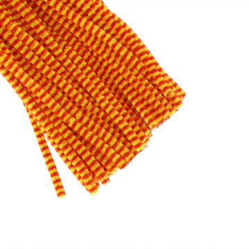 Crafteria Black & Golden Brown Chenille Stripe Pipe Cleaners