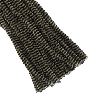 Crafteria Black & D.Gray Chenille Stripe Pipe Cleaners