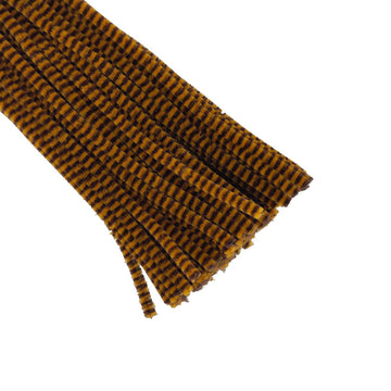 Crafteria Faun & Black Chenille Stripe Pipe Cleaners