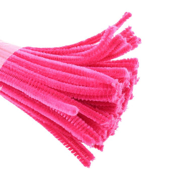 Crafteria Dark Pink Pipe Cleaner Regular Colour (100Pcs/Pack)