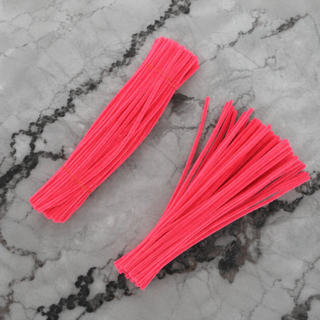 Premium Pipe Cleaners (7-8MM Approx.) (Neon Coral Pink)
