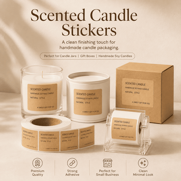 Rainbow India Scented Candle Kraft Label Sticker Roll – Candle Packaging Adhesive Labels