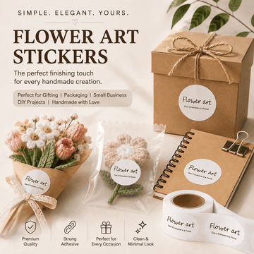 Rainbow India Flower Art Label Sticker Roll – Floral Packaging Adhesive Labels