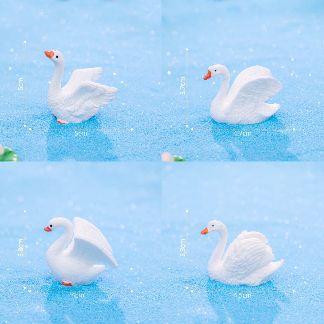 Crafteria 4Pcs Swan Miniatures