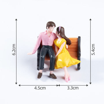 Crafteria B Romantic Couple Sitting On Bench Miniature