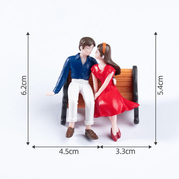 Crafteria C Romantic Couple Sitting On Bench Miniature