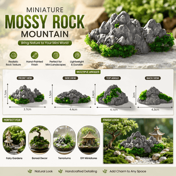 Crafteria Mini Mossy Rock Mountain (4Pcs) Mossy Rock Mountain