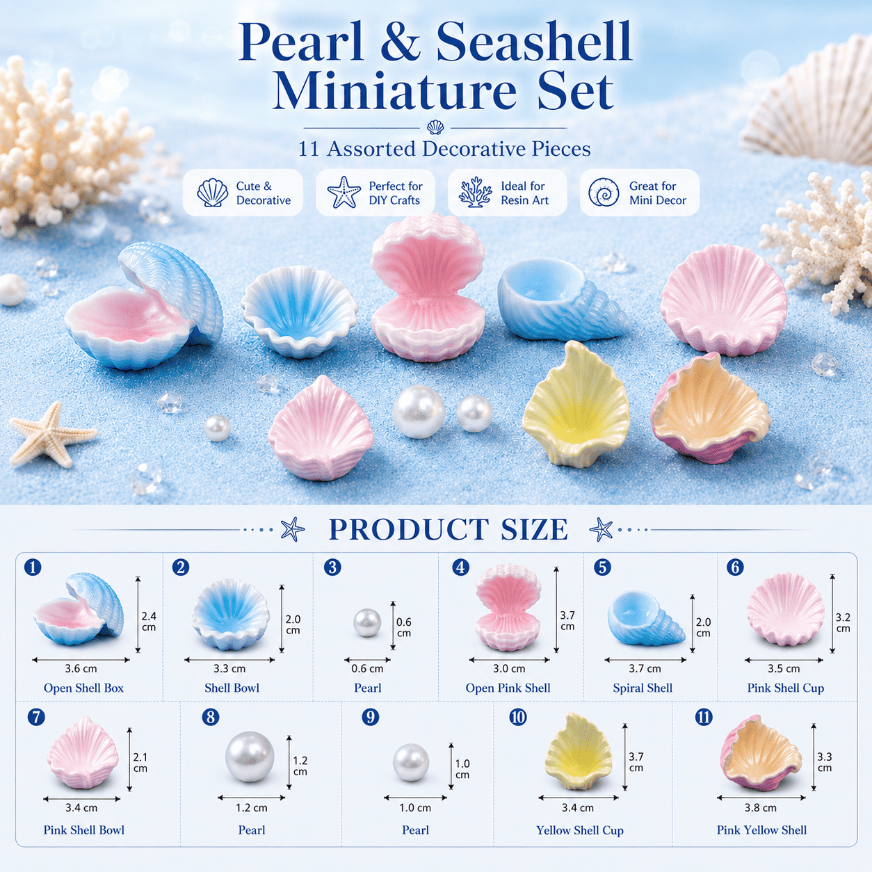 Pearl & Seashell Miniature Set (11 Pcs)