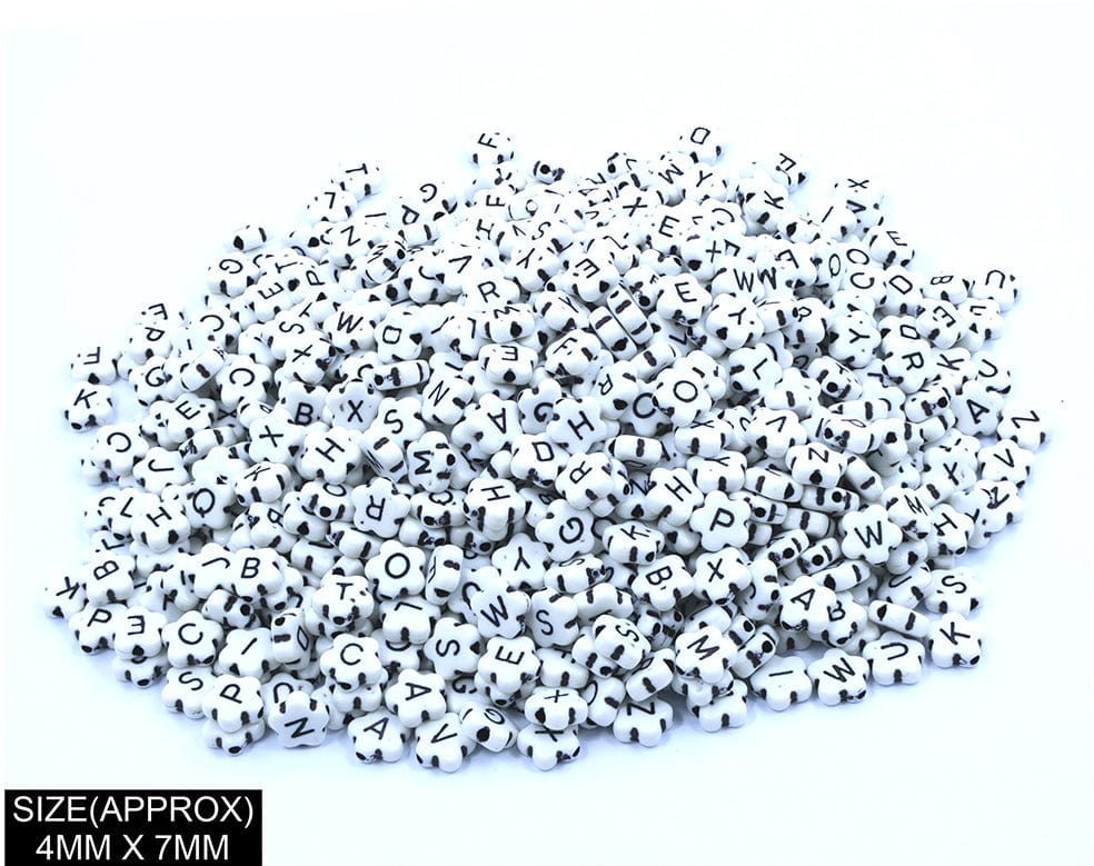 my store BEADS FLOWER ABCD BEADS (WT+BLK)