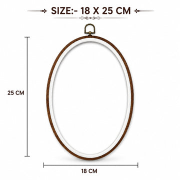 Large Oval Embroidery Hoop Frame with Wood-Look Finish for Hand Embroidery, Cross Stitch & Needlework