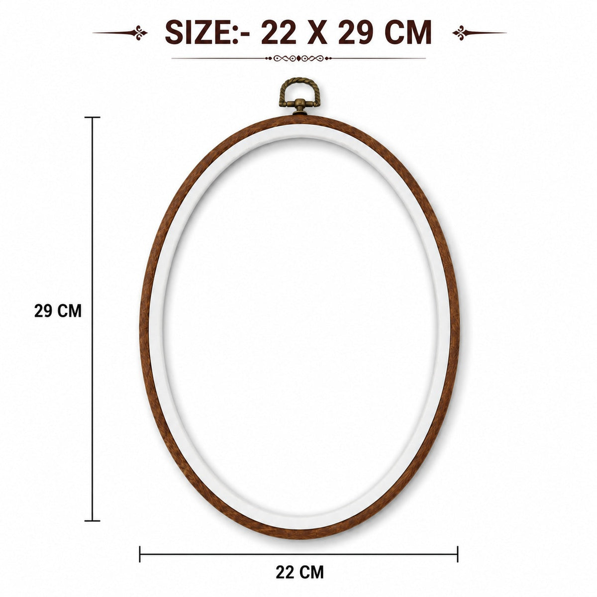 Extra Large Oval Embroidery Hoop Frame with Wood-Look Finish for Hand Embroidery, Cross Stitch & Needlework