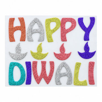 Small Happy Diwali Sticker (Random Colours)