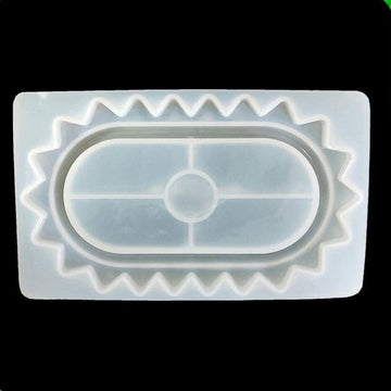 My Store Silicon Mould ZIGZAG OVAL TRINKLET TRAY MOULD