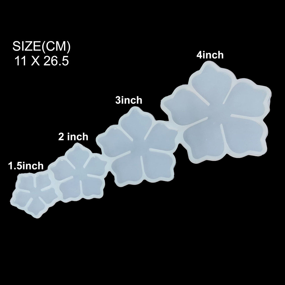 My Store Silicon Mould 3D 4 Cavity 5 Kali Flower Mould