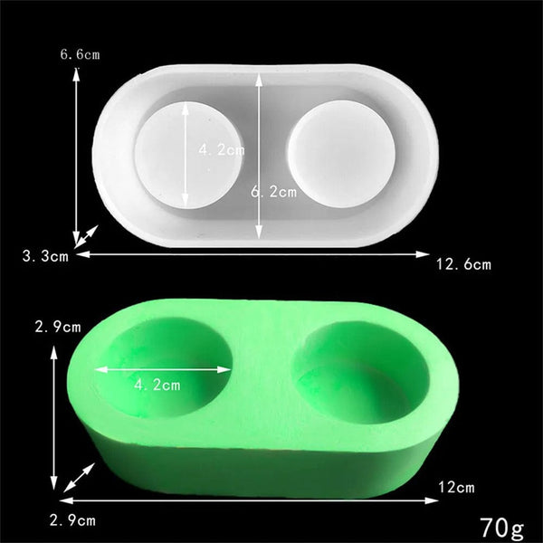 My Store Silicon Mould 2 Cavity Capsule Tea Light Holder Mould