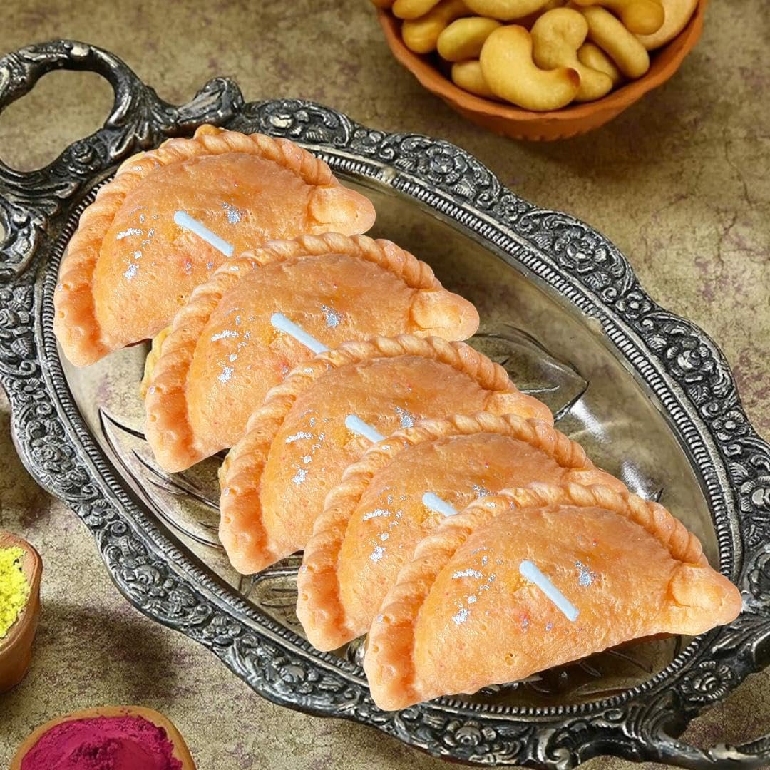 My Store 2 Cavity Gujiya Shape Candle Mould