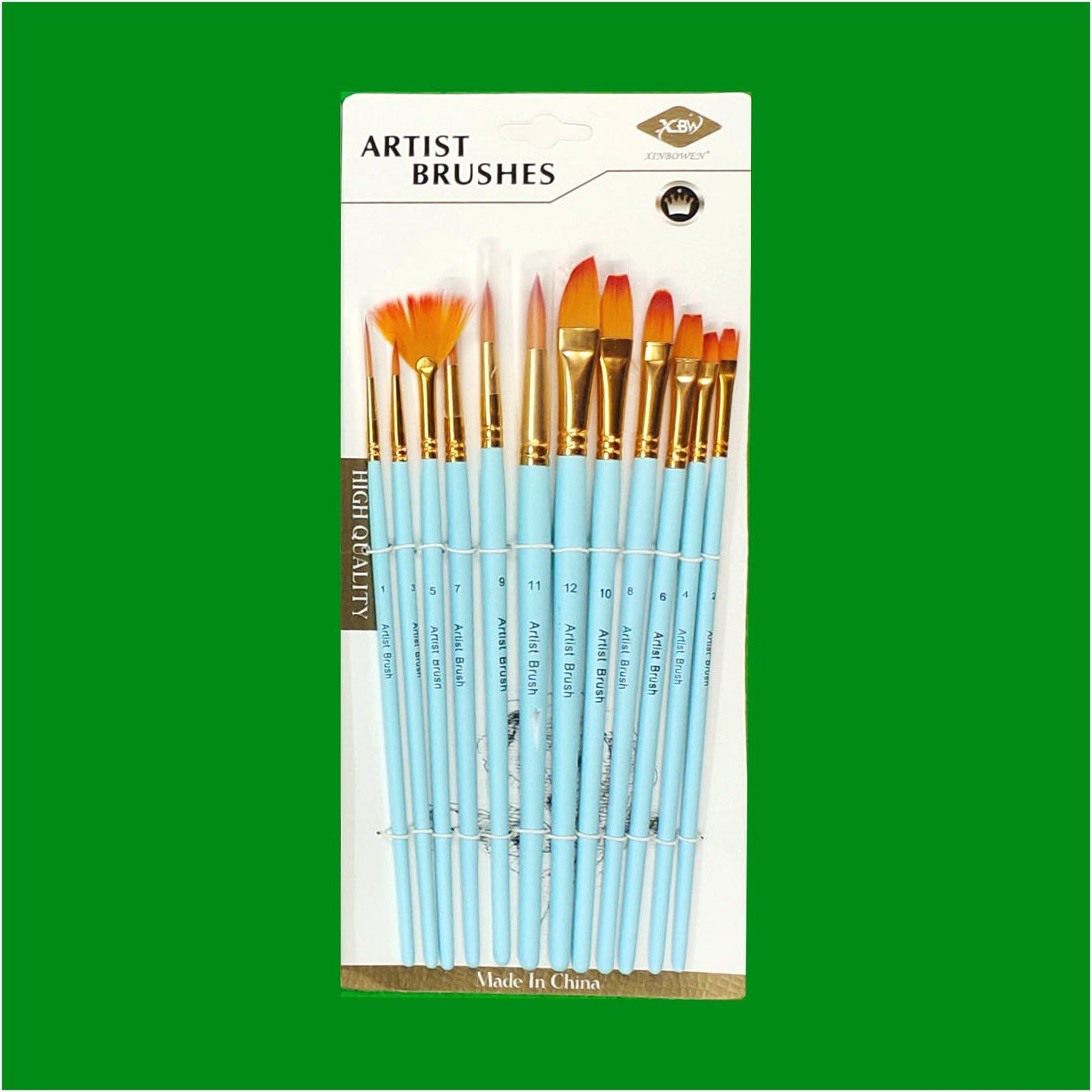 Crafteria D01 12 PC MIX BRUSH SET PASTEL COLOURS
