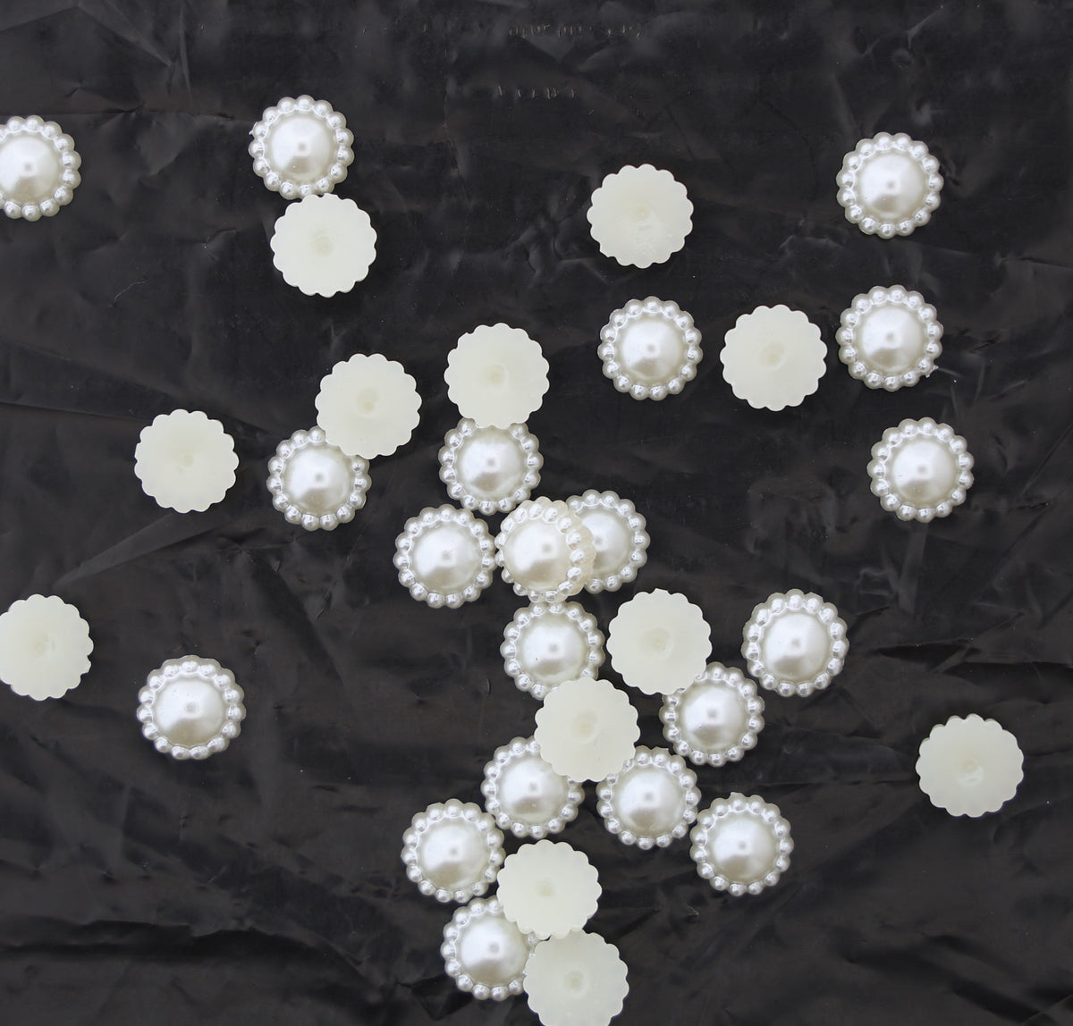8MM Cream Beaded Border Half Pearl Moti – Decorative Pearl Embellishment for DIY Craft, Jewellery & Accessories | Pack of Approx. 25 GM