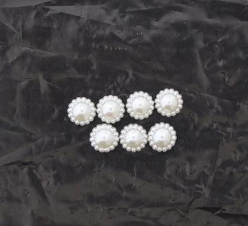 8MM White Half Pearl Cabochon Embellishments – Premium Pearl Finish | DIY Craft & Decoration | Pack of Approx. 25 GM