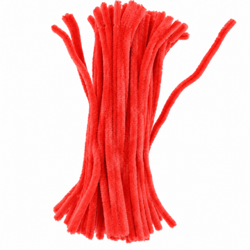 Coral Red Chenille Pipe Cleaners 10MM – Pack of 100 Pcs