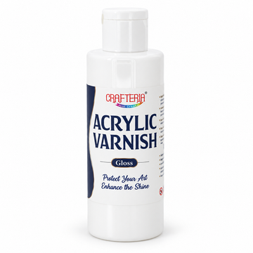 Crafteria Acrylic Varnish Gloss – 100 ML | Clear Gloss Protective Finish for Art & Craft