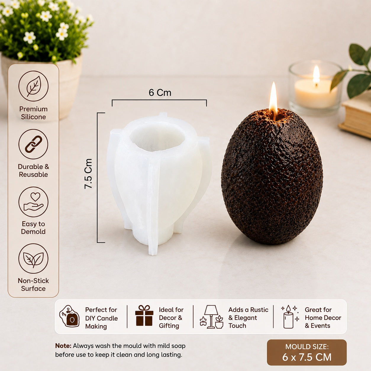 Avacado Candle Mould