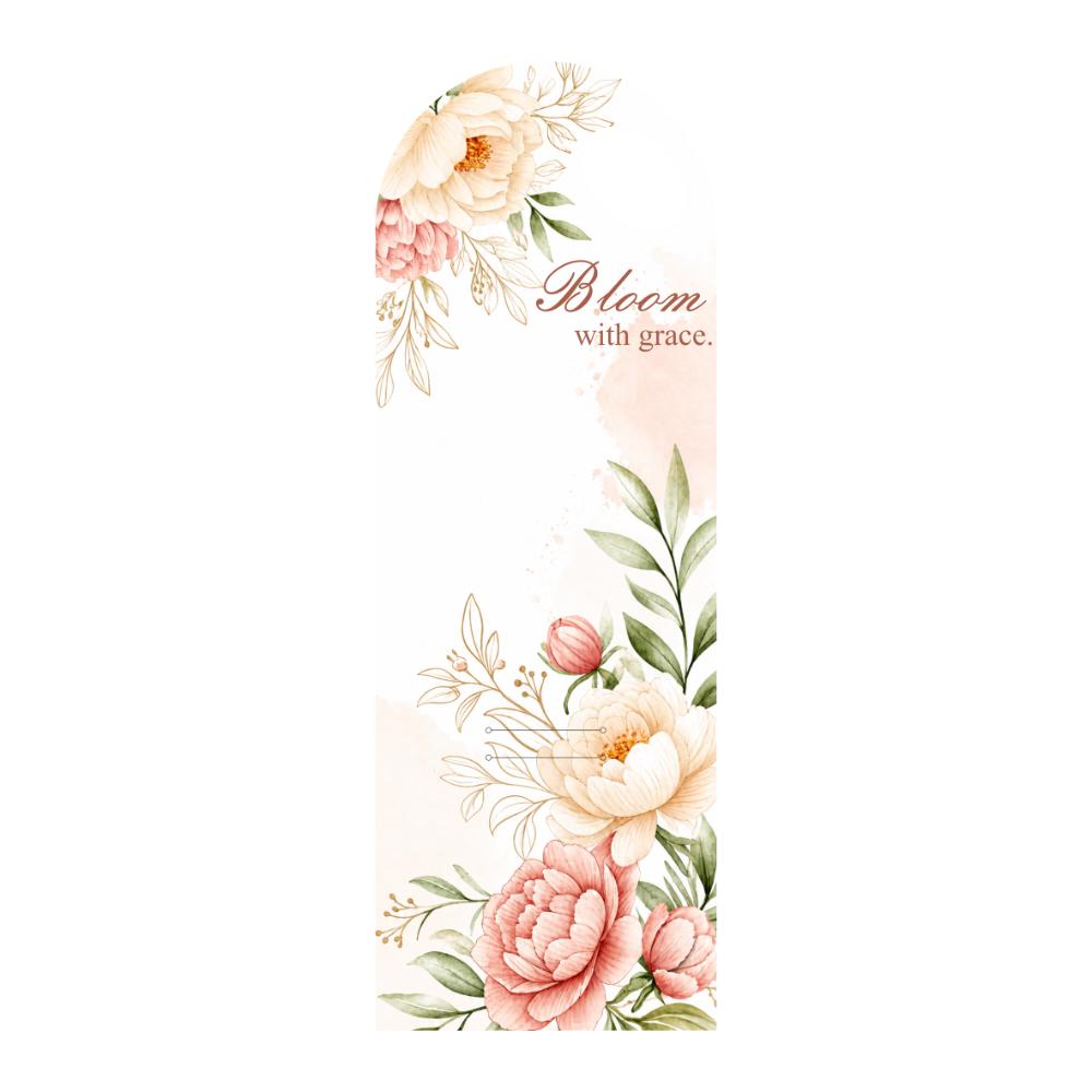Peach & Cream Floral Bouquet Flower  Card with Handle – Bloom with Grace Design – 5 Pcs Pack