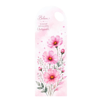 Pink Floral Bouquet Flower Card – 5 Pcs Pack