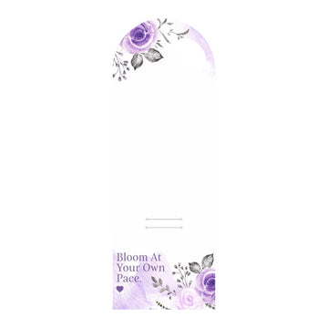 Purple Rose Floral Bouquet Flower  Card with Handle – Bloom At Your Own Pace Design – 5 Pcs Pack