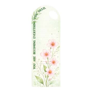 Pink Blossom Floral Bouquet Flower Card with Handle – “You Are Becoming Everything You Need” Design – 5 Pcs Pack