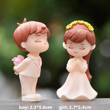 Crafteria B 2Pcs Lovely Couple Miniature