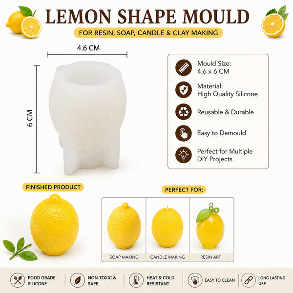 Round Lemon / Orange Shape Silicone Candle Mould - Citrus Fruit Mould