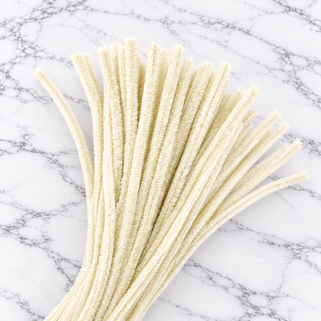 Ivory Chenille Pipe Cleaners 10MM –  Pack of 100 Pcs