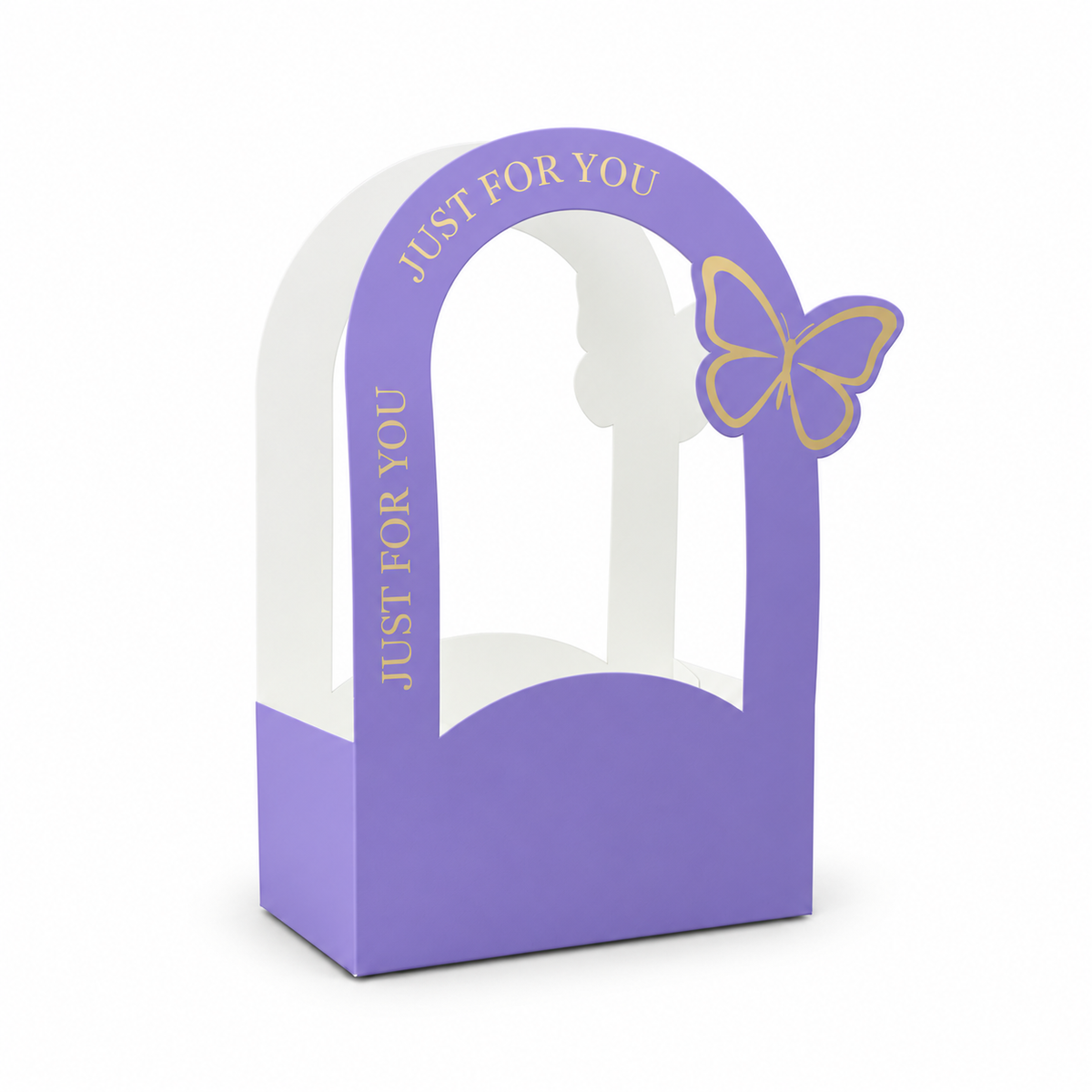 “Just For You” Purple Butterfly Gift Box with Window – Premium Gift Packaging Box