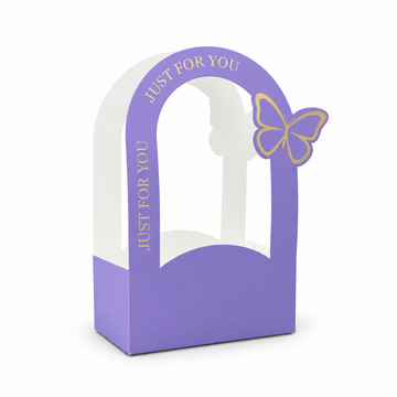 “Just For You” Purple Butterfly Gift Box with Window – Premium Gift Packaging Box