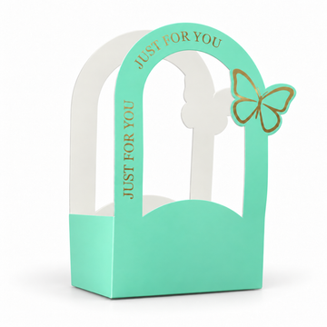 “Just For You” Green Butterfly Gift Box with Window – Premium Gift Packaging Box