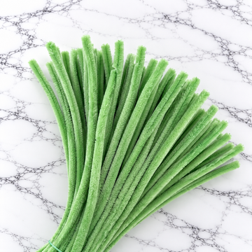 Light Green Chenille Pipe Cleaners 10MM – Pack of 100 Pcs