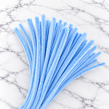 Pastel Blue Chenille Pipe Cleaners 10MM – Pack of 100 Pcs