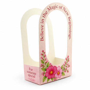 Buy “Something Beautiful Is Waiting For You” Blue Floral Gift Box with Window, size 38 × 22 × 11.5 cm, for handmade gifts, chocolates, jewellery and hampers.