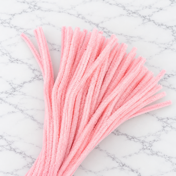 Pastel Pink Chenille Pipe Cleaners 10MM – Pack of 100 Pcs