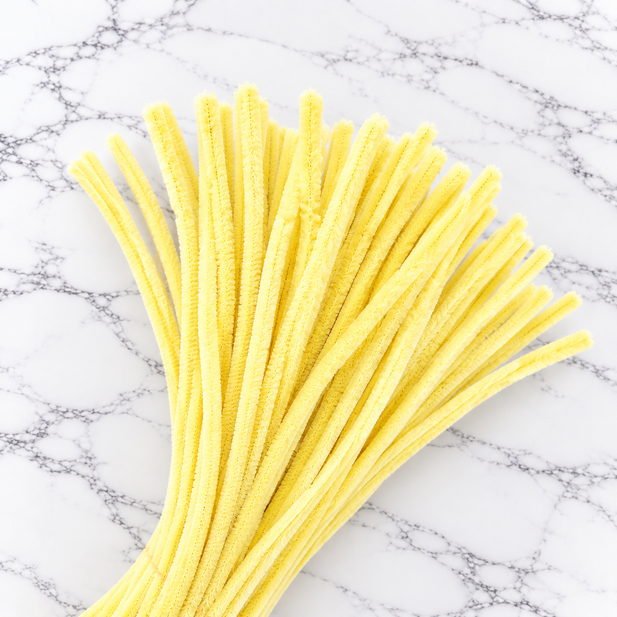 Pastel Yellow Chenille Pipe Cleaners 10MM – Pack of 100 Pcs